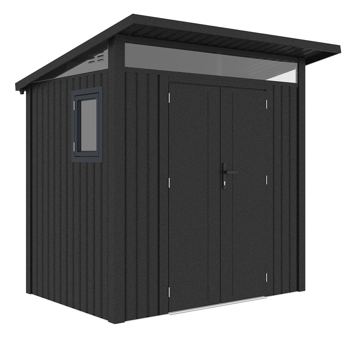 Abri de jardin métal Anthracite Alu 3m² + kit d'ancrage – Image 2