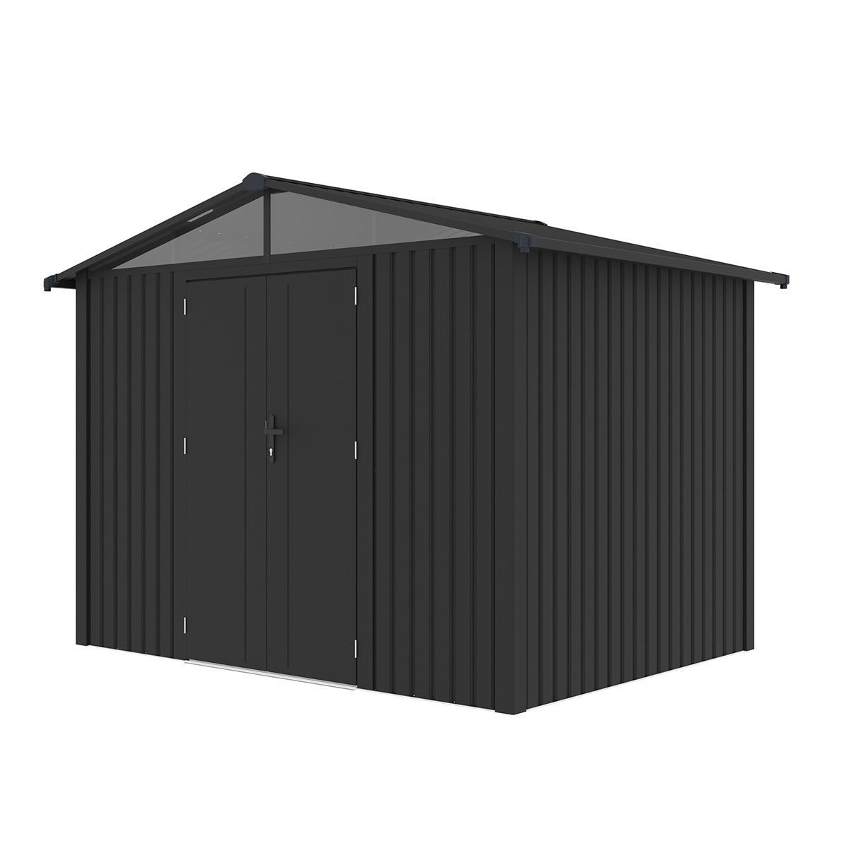 Abri de jardin métal gris anthracite 5.71 m² + kit d'ancrage – Image 4