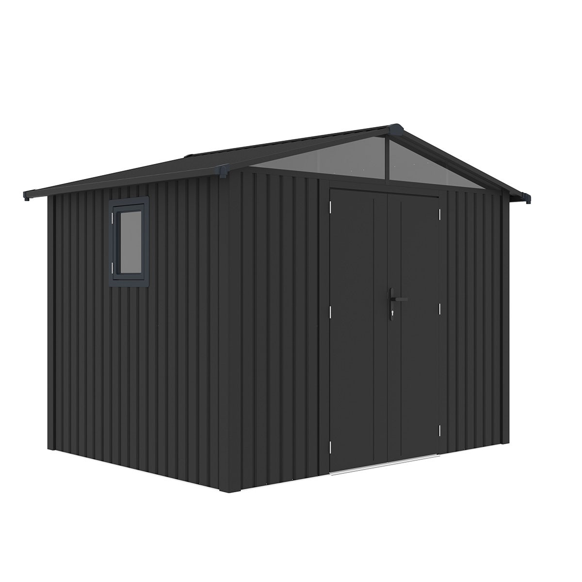 Abri de jardin métal gris anthracite 5.71 m² + kit d'ancrage – Image 3
