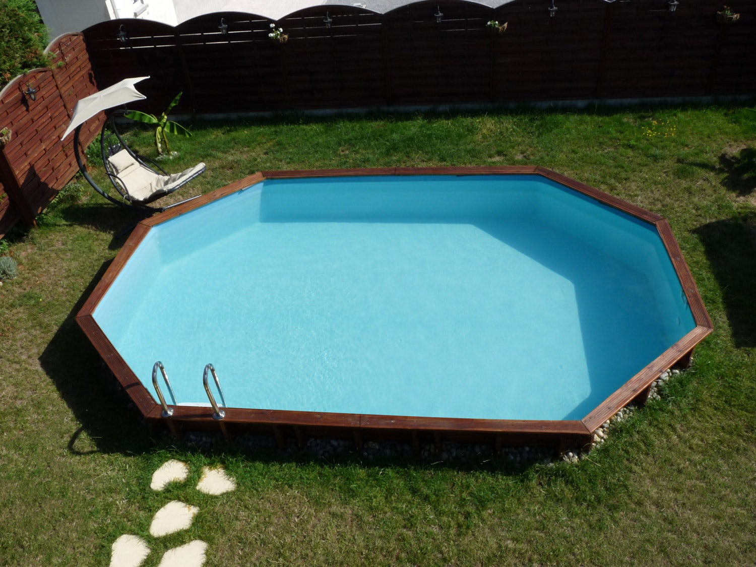 Piscine hors sol bois ovale 4,36 x 3,36 x 1,17 m GRENADE – Image 5