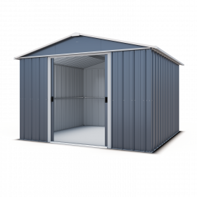 Abri de jardin métal gris Yardmaster 8,12 m² + kit d'ancrage