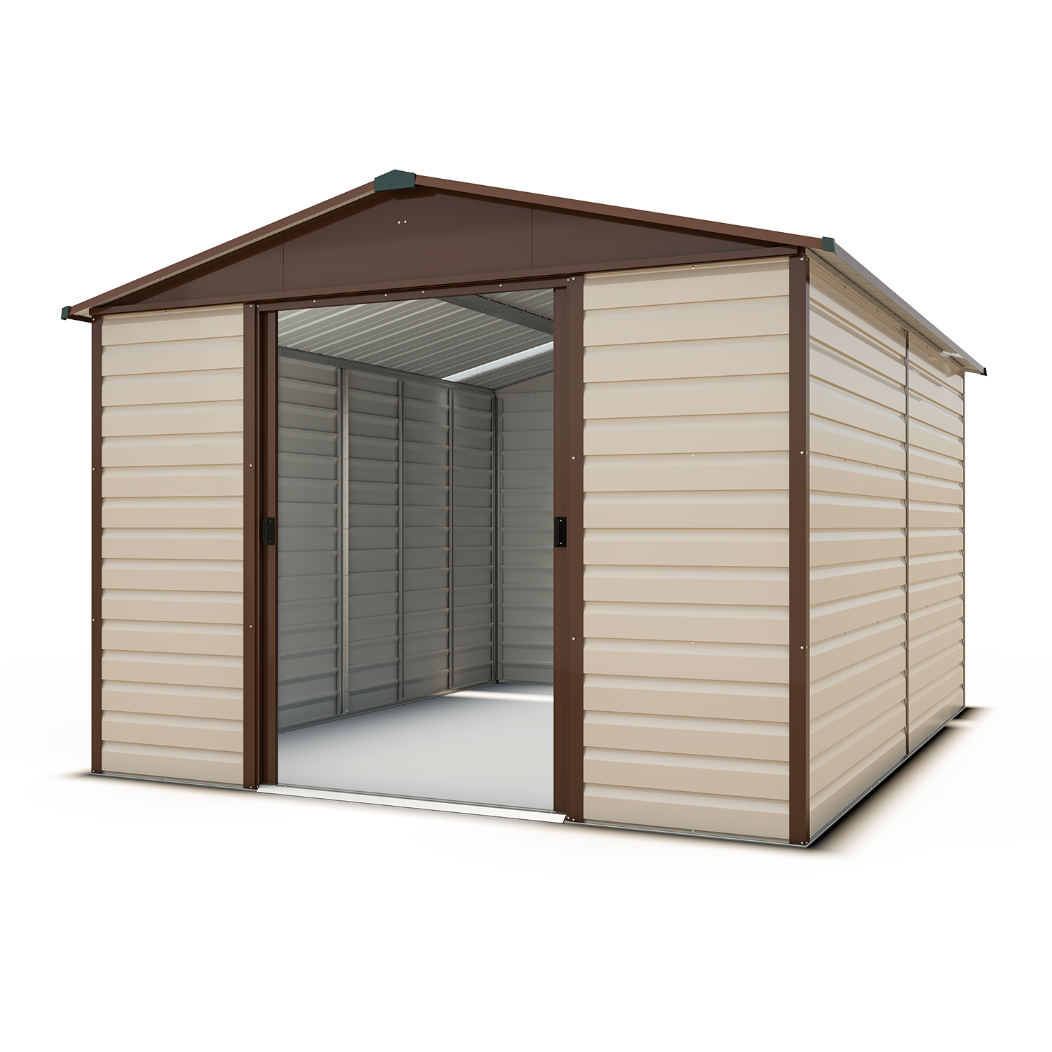 Abri de jardin métal Yardmaster 10,46 m² + kit d'ancrage