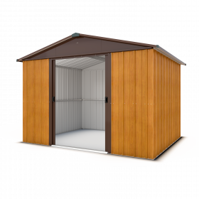 Abri de jardin métal aspect bois Yardmaster 6,44 m²  +  kit d'ancrage