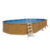 Piscine hors sol acier ovale 10,05 x 5,50 x 1,20 m aspect bois CANYON