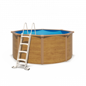 Piscine hors sol acier ronde Ø 3,05 x 1,20 m aspect bois CANYON