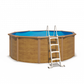 Piscine hors sol acier ronde Ø 3,65 x 1,20 m aspect bois CANYON