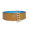 Piscine hors sol acier ronde Ø 4,55 x 1,20 m aspect bois CANYON