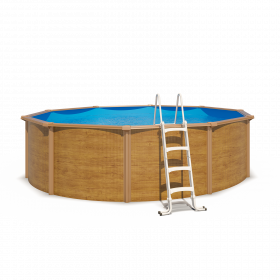 Piscine hors sol acier ronde Ø 4,55 x 1,20 m aspect bois CANYON