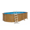 Piscine hors sol acier ovale 6,10 x 3,65 x 1,20 m aspect bois CANYON