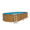 Piscine hors sol acier ovale 7,30 x 3,65 x 1,20 m aspect bois CANYON