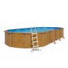 Piscine hors sol acier ovale 9,15 x 4,55 x 1,20 m aspect bois CANYON