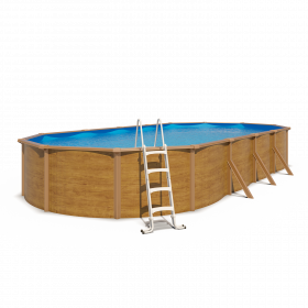 Piscine hors sol acier ovale 9,15 x 4,55 x 1,20 m aspect bois CANYON