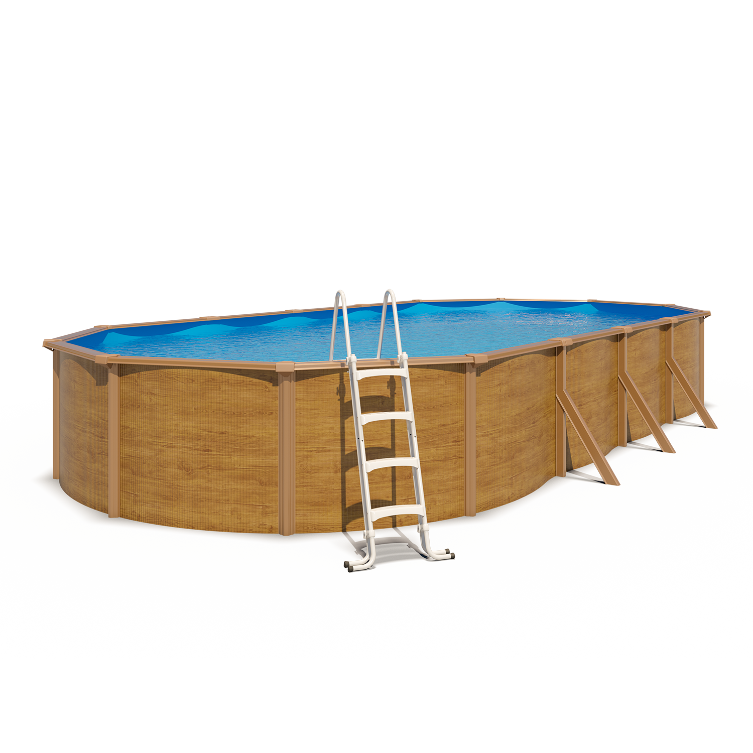 Piscine hors sol acier ovale 9,15 x 4,55 x 1,20 m aspect bois CANYON