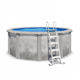 Piscine hors sol acier et résine ronde Ø 3,65 x 1,32 m gris dégradé LIBERTY