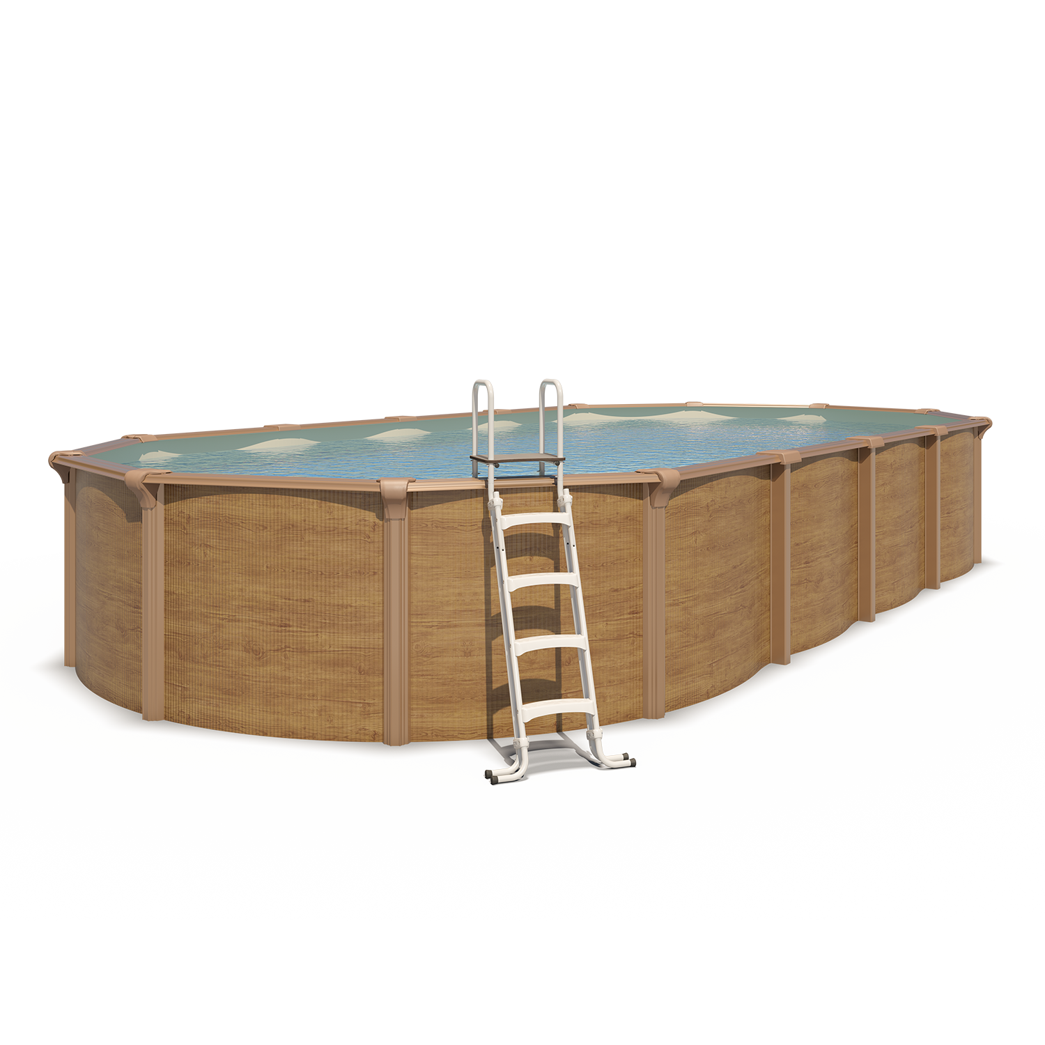 Piscine hors sol acier ovale 9,15 x 4,55 x 1,32 m aspect bois OSMOSE