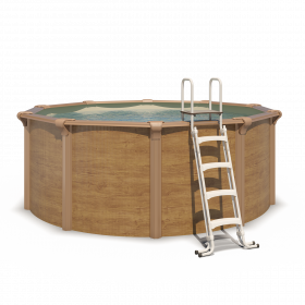 Piscine hors sol acier ronde Ø 3,65 x 1,32 m aspect bois OSMOSE
