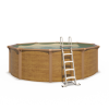 Piscine hors sol acier ronde Ø 4,55 x 1,32 m aspect bois OSMOSE