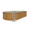 Piscine hors sol acier ovale 7,30 x 3,65 x 1,32 m aspect bois OSMOSE