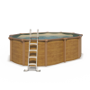 Piscine hors sol acier ovale 4,90 x 3,65 x 1,32 m aspect bois OSMOSE