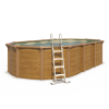 Piscine hors sol acier ovale 6,10 x 3,65 x 1,32 m aspect bois OSMOSE