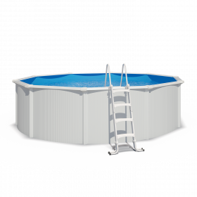 Piscine hors sol acier ronde Ø 4,55 x 1,20 m blanche SAPHIR