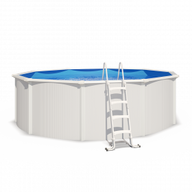 Piscine hors sol acier ronde Ø 4,55 x 1,32 m blanche SAPHIR