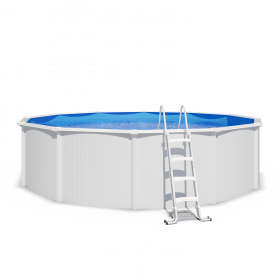Piscine hors sol acier ronde Ø 5,50 x 1,32 m blanche SAPHIR