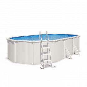 Piscine hors sol acier ovale 6,10 x 3,65 x 1,2 m blanche SAPHIR