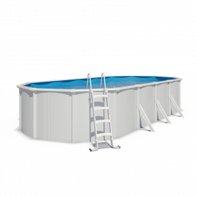 Piscine hors sol acier ovale 7,30 x 3,65 x 1,32 m blanche SAPHIR