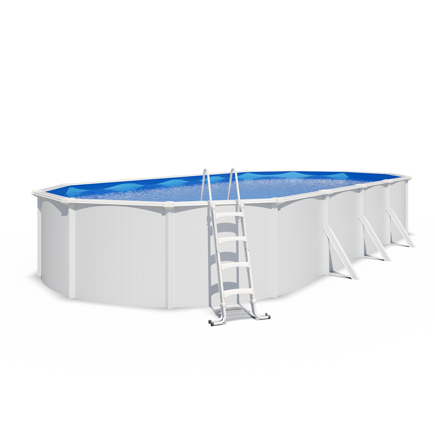 Piscine hors sol acier ovale 9,15 x 4,55 x 1,32 m blanche SAPHIR