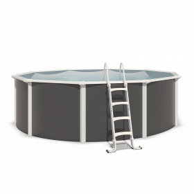 Piscine hors sol acier ronde Diamètre 4,55 x 1,32 m anthracite VARUNA