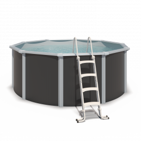 Piscine hors sol acier ronde Ø 3,65 x 1,32 m anthracite VARUNA