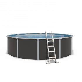 Piscine hors sol acier ronde Ø 5,50 x 1,32 m anthracite VARUNA