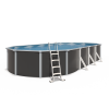 Piscine hors sol acier ovale 9,15 x 4,55 x 1,32 m anthracite VARUNA