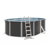 Piscine hors sol acier ovale 4,90 x 3,65 x 1,32 m anthracite VARUNA