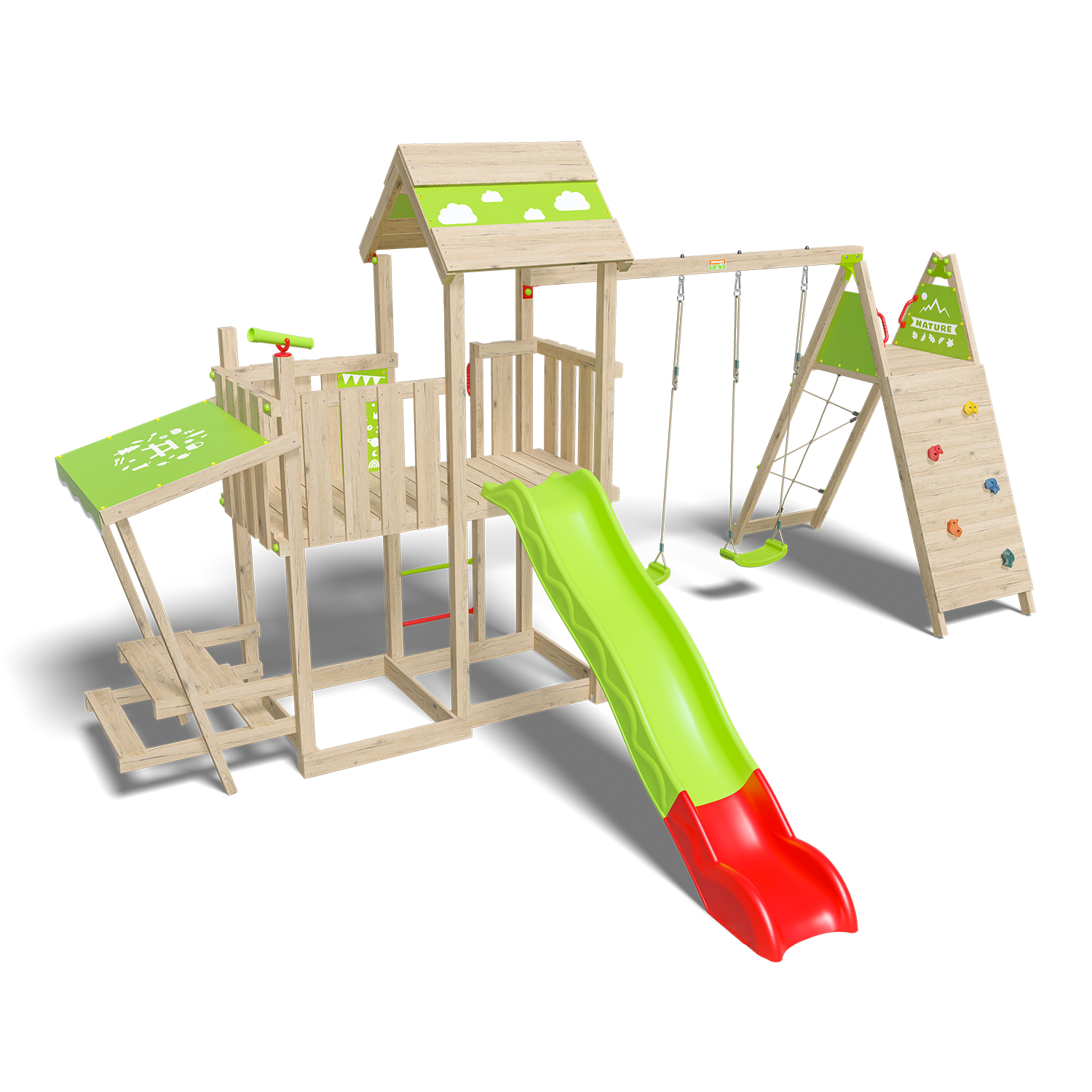 Aire de jeux bois 2,20 m ZESTY XPRESSION XL - 14 enfants