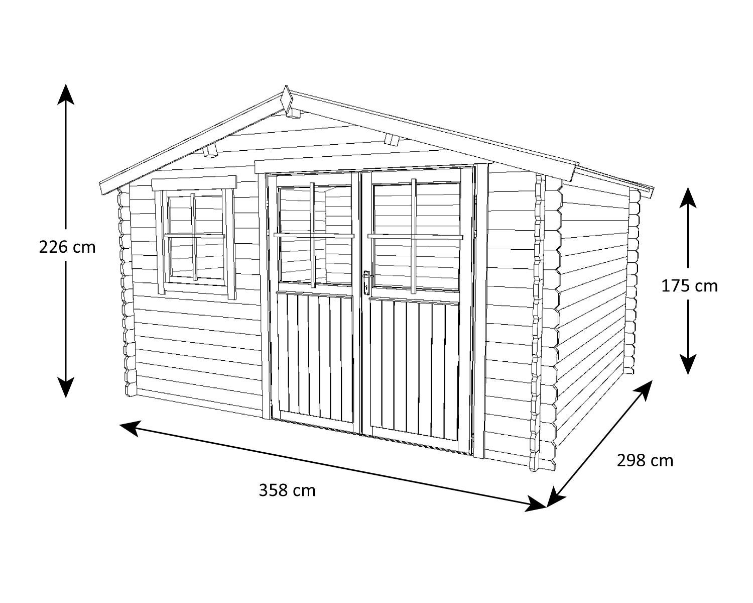 Abri de jardin Saturne - bois marron - 10,5 m² – Image 4