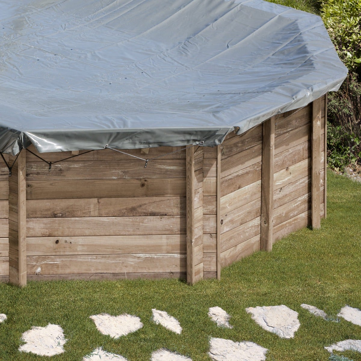 Piscine hors sol bois ronde Ø 4 x 1,17 m VANILLE – Image 11