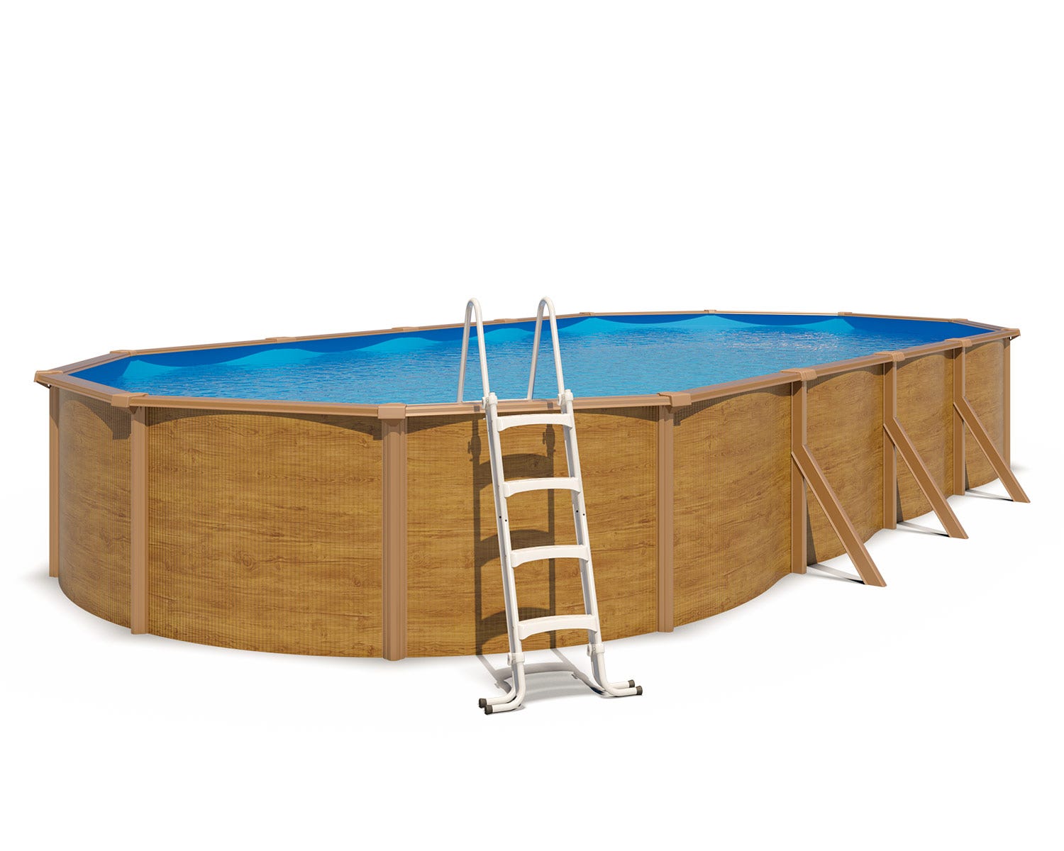 Piscine hors sol acier ovale 9,15 x 4,55 x 1,20 m aspect bois CANYON – Image 2