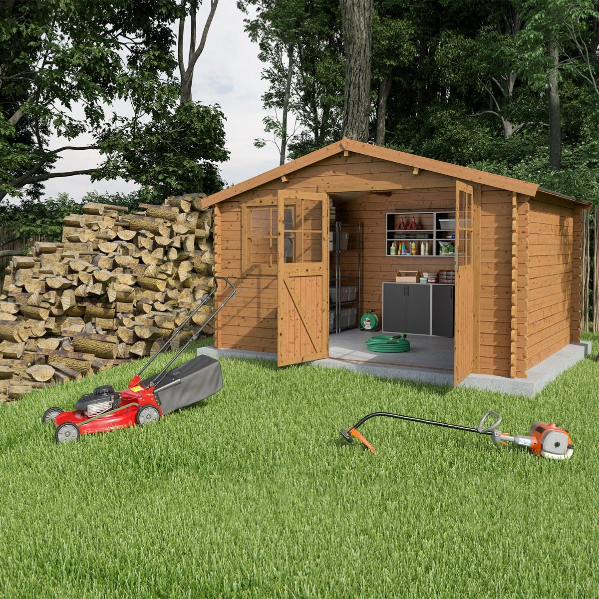 Abri de jardin Saturne - bois marron - 10,5 m² – Image 5