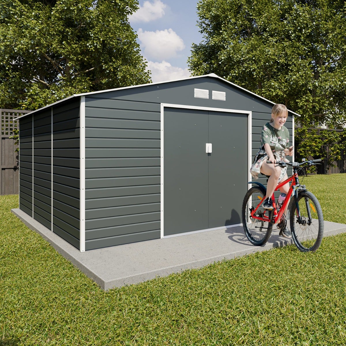 Abri de jardin métal anthracite 12,27 m² + kit d'ancrage – Image 5