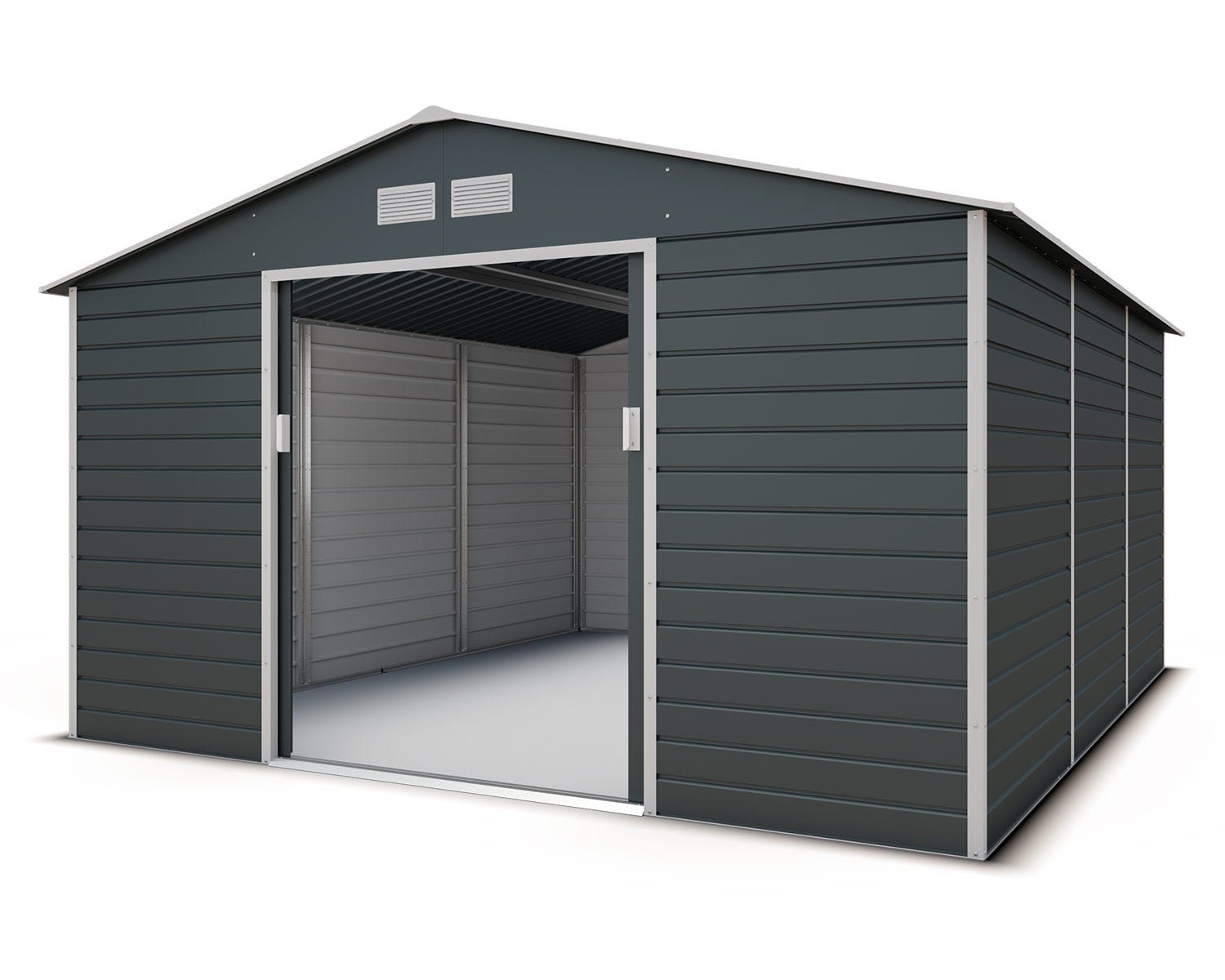 Abri de jardin métal anthracite 12,27 m² + kit d'ancrage – Image 3