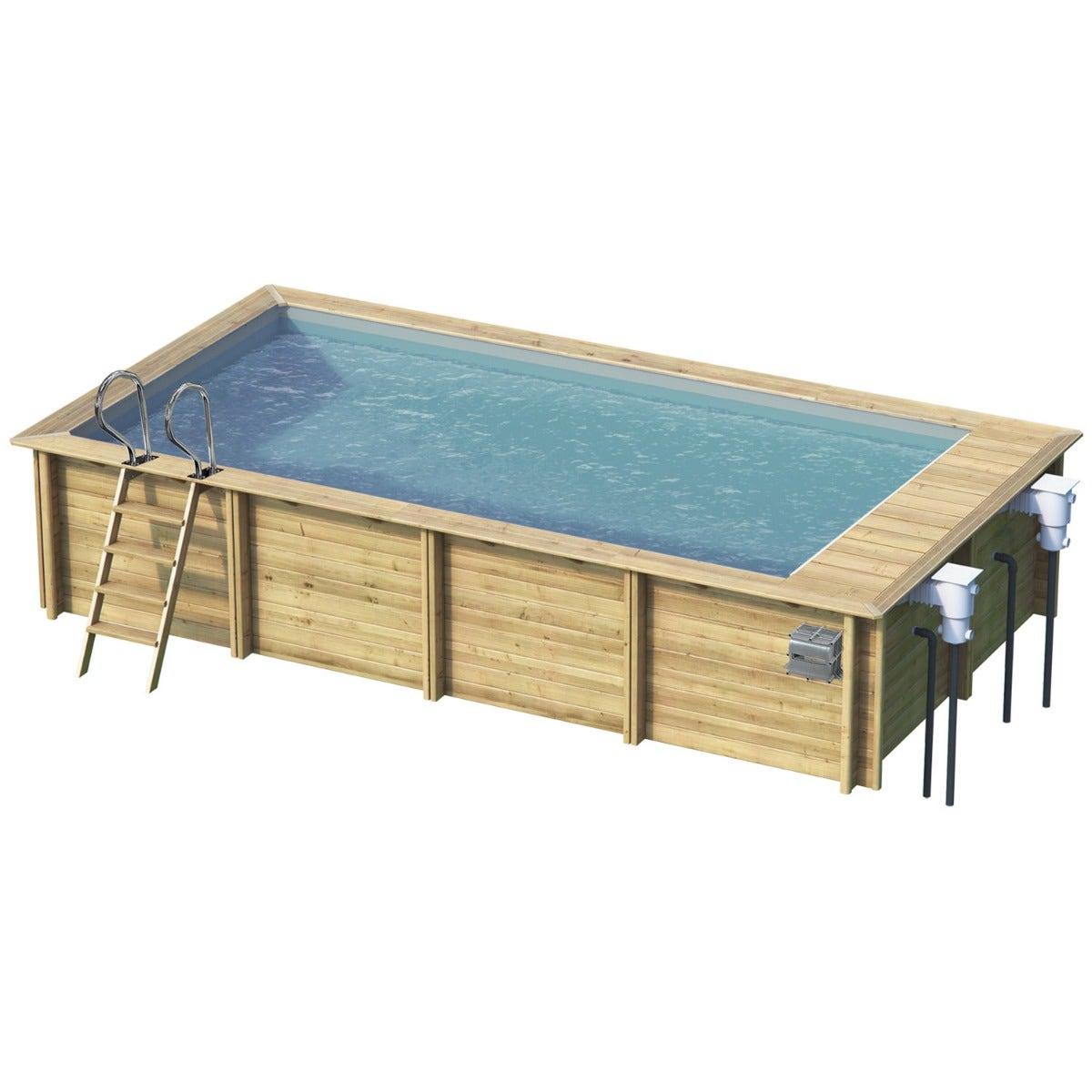 Piscine hors sol bois rectangulaire 5,50 x 3 x 1,33 m URBAINE XL
