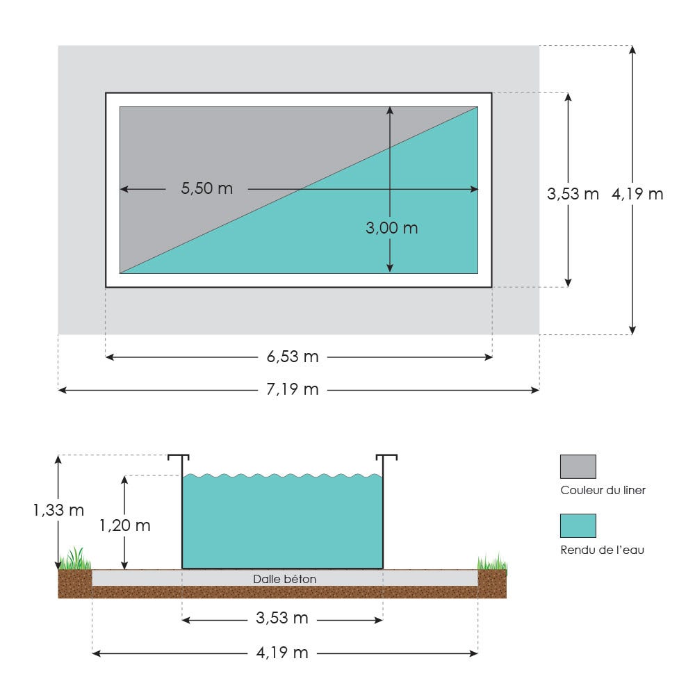 Piscine hors sol bois rectangulaire 5,50 x 3 x 1,33 m URBAINE XL – Image 3