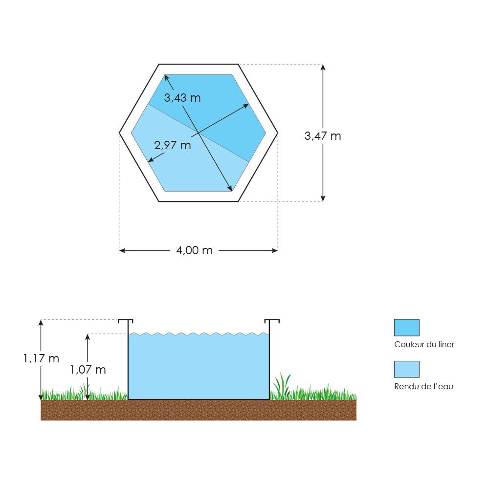 Piscine hors sol bois ronde Ø 4 x 1,17 m VANILLE – Image 3