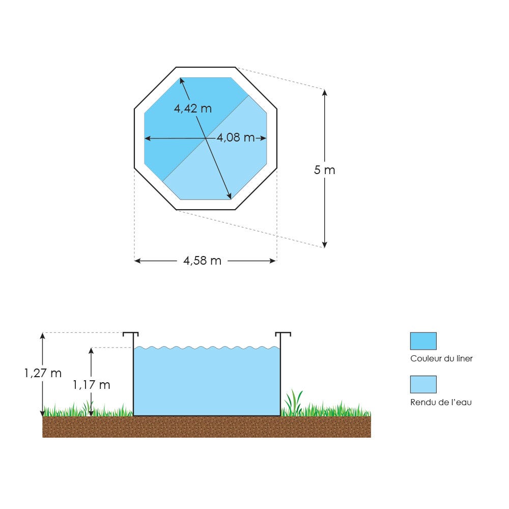 Piscine hors sol bois ronde Ø 5 x 1,27 m VIOLETTE – Image 4