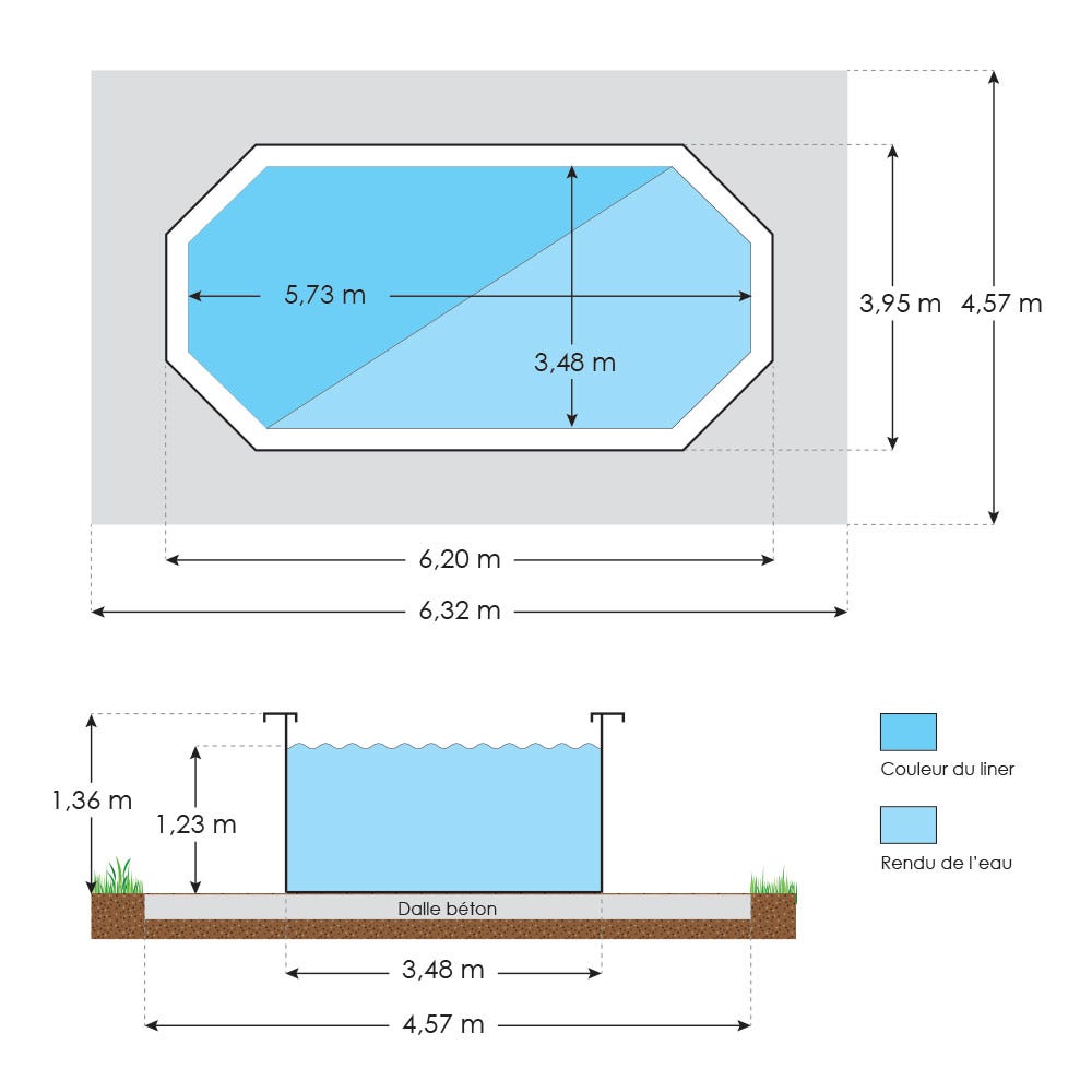 Piscine hors sol bois ovale 6,20 x 3,95 x 1,36 m SAFRAN – Image 5