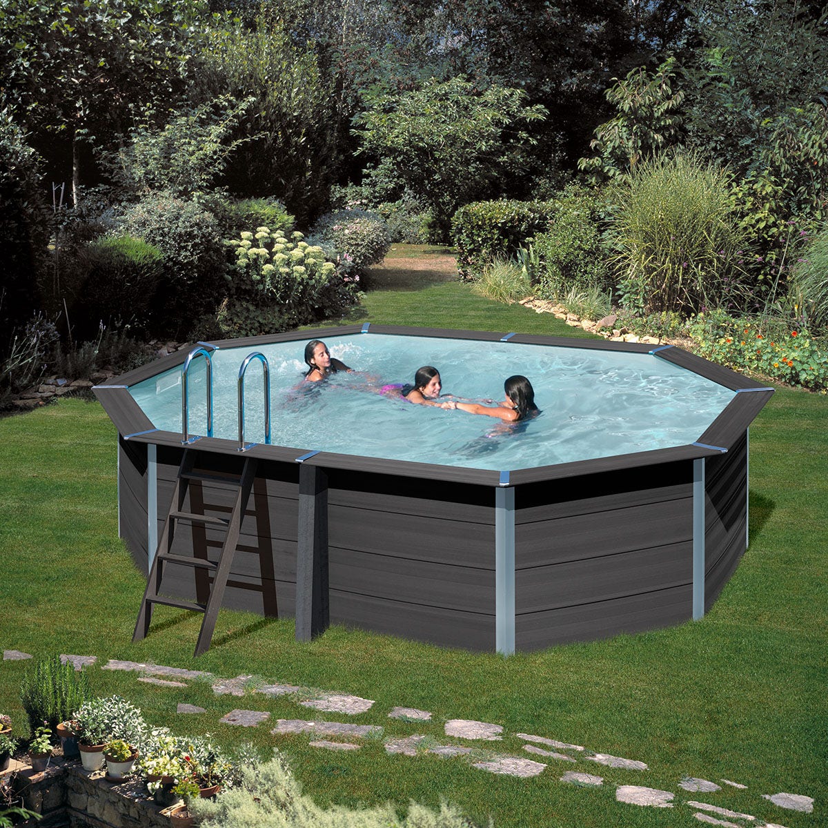 Piscine ovale composite 5,24 m x 3,86 m x 1,24 m Filtration à sable – Image 2