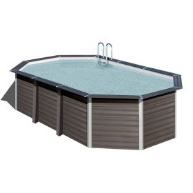 Piscine ovale composite 6,64m x 3,86m x 1,54m avec filtration à sable