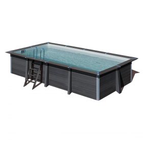Piscine rectangle composite 6,06 m x 3,26 m x 1,24 m avec filtration à sable